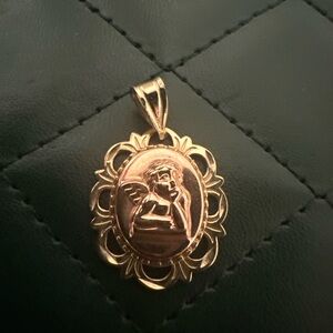 14k Gold Angel prayer  Pendant